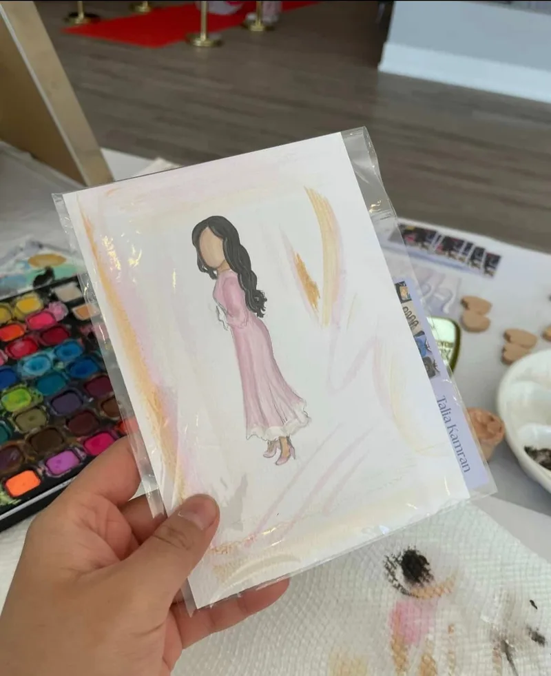 Hand-painted guest portrait for a private celebration