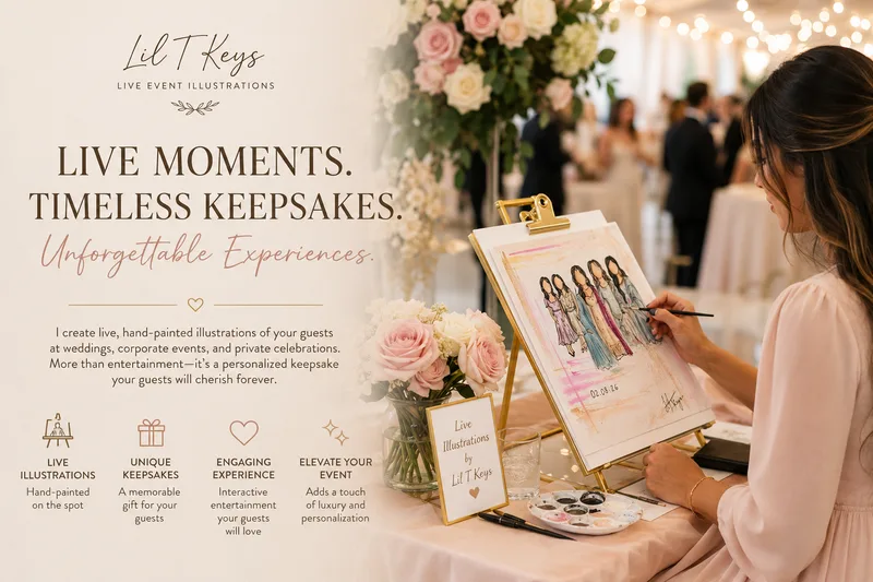 Live wedding illustration experience